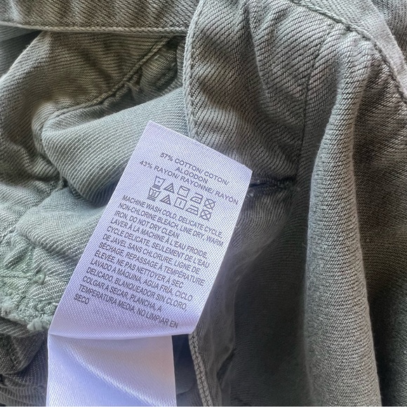 Lucky Brand Women Utility Rain or Shine Denim Romper Olive Green Size S NWOT - Picture 10 of 10